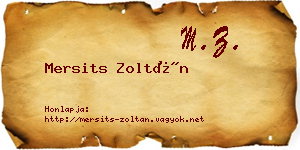 Mersits Zoltán névjegykártya